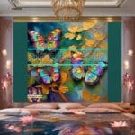 Butterfly Golden Frame Artistic Digital Wall Art Decor _30 - Image 2