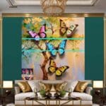 Butterfly Golden Frame Artistic Digital Wall Art Decor _19 - Image 3