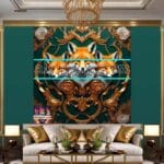 FOX Face
Golden Frame Artistic Digital Wall Art Decor _55 - Image 3