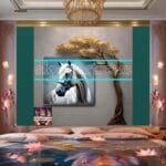 Horse Face Golden Frame
  Artistic Digital Wall Art Decor _88 - Image 2