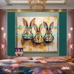 Rabbit
Face Gold Frame Artistic Digital Wall Art Decor _27 - Image 2