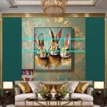 Rabbit
Face Gold Frame Artistic Digital Wall Art Decor _52 - Image 3
