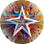 White Star 3D Artistic Design Digital Wall Art Home Decor and Peace