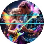 Couple Love Music Gitar Natural Artistic Digital Wall Art Home Decor