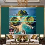 Rocks Island Heart Shape Artistic Digital Wall Art Décor _20 - Image 3