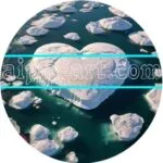 Ice Island Heart Shape Natural View Artistic Digital Wall Art Home Decor