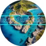 Rocks Island Heart Shape Natural View Artistic Digital Wall Art Home Decor
