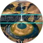Waterfall Circle Natural View Artistic Digital Wall Art Home Decor