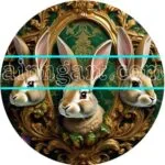 Rabbit Face Golden Frame Natural Artistic Digital Wall Art Home Decor