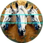 Horse Face Golden Frame Natural Artistic Digital Wall Art Home Decor