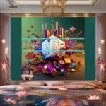 Cuboid 3D Natural Design Digital Wall Art Home Decor _34 - Image 2