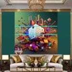 Cuboid 3D Natural Design Digital Wall Art Home Decor _34 - Image 3