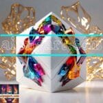 Cuboid 3D Natural Design Digital Wall Art Home Decor _102