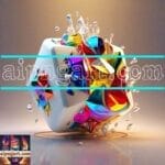 Cuboid 3D Natural Design Digital Wall Art Home Decor _137