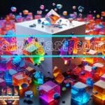 Cuboid 3D Natural Design Digital Wall Art Home Decor _25