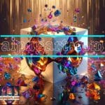 Cuboid 3D Natural Design Digital Wall Art Home Decor _32