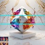 Cuboid 3D Natural Design Digital Wall Art Home Decor _79