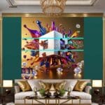 Cuboid 3D Natural Design Digital Wall Art Home Decor _16 - Image 3