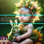Beautiful Baby Natural Artistic Digital Wall Art Home Decor _15