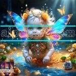Beautiful Baby Natural Artistic Digital Wall Art Home Decor _55