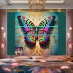Butterfly Golden Frame Artistic Digital Wall Art Decor _100 - Image 2