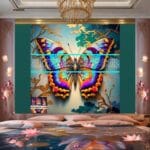 Butterfly Golden Frame Artistic Digital Wall Art Decor _102 - Image 2