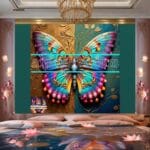 Butterfly Golden Frame Artistic Digital Wall Art Decor _106 - Image 2