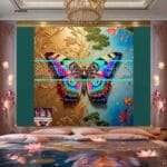 Butterfly Golden Frame Artistic Digital Wall Art Decor _110 - Image 2