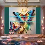 Butterfly Golden Frame Artistic Digital Wall Art Decor _36 - Image 2