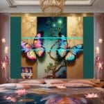 Butterfly Golden Frame Artistic Digital Wall Art Decor _38 - Image 2