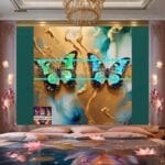 Butterfly Golden Frame Artistic Digital Wall Art Decor _39 - Image 2