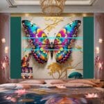 Butterfly Golden Frame Artistic Digital Wall Art Decor _40 - Image 2