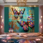 Butterfly Golden Frame Artistic Digital Wall Art Decor _49 - Image 2