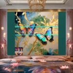 Butterfly Golden Frame Artistic Digital Wall Art Decor _50 - Image 2