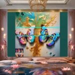 Butterfly Golden Frame Artistic Digital Wall Art Decor _55 - Image 2