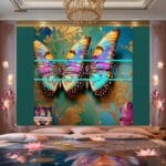 Butterfly Golden Frame Artistic Digital Wall Art Decor _57 - Image 2