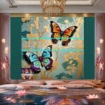 Butterfly Golden Frame Artistic Digital Wall Art Decor _60 - Image 2
