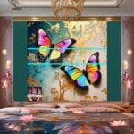 Butterfly Golden Frame Artistic Digital Wall Art Decor _63 - Image 2