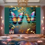 Butterfly Golden Frame Artistic Digital Wall Art Decor _64 - Image 2
