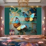 Butterfly Golden Frame Artistic Digital Wall Art Decor _66 - Image 2