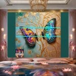 Butterfly Golden Frame Artistic Digital Wall Art Decor _67 - Image 2