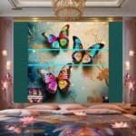 Butterfly Golden Frame Artistic Digital Wall Art Decor _68 - Image 2
