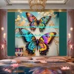 Butterfly Golden Frame Artistic Digital Wall Art Decor _72 - Image 2