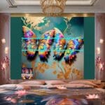 Butterfly Golden Frame Artistic Digital Wall Art Decor _73 - Image 2