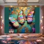 Butterfly Golden Frame Artistic Digital Wall Art Decor _74 - Image 2
