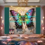 Butterfly Golden Frame Artistic Digital Wall Art Decor _79 - Image 2