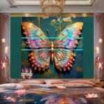 Butterfly Golden Frame Artistic Digital Wall Art Decor _80 - Image 2