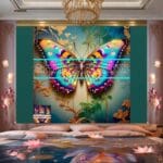 Butterfly Golden Frame Artistic Digital Wall Art Decor _82 - Image 2
