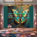 Butterfly Golden Frame Artistic Digital Wall Art Decor _85 - Image 2