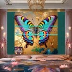 Butterfly Golden Frame Artistic Digital Wall Art Decor _86 - Image 2